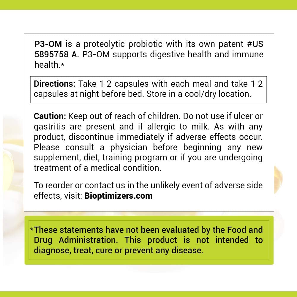 P3-OM Probiotic Dosage use