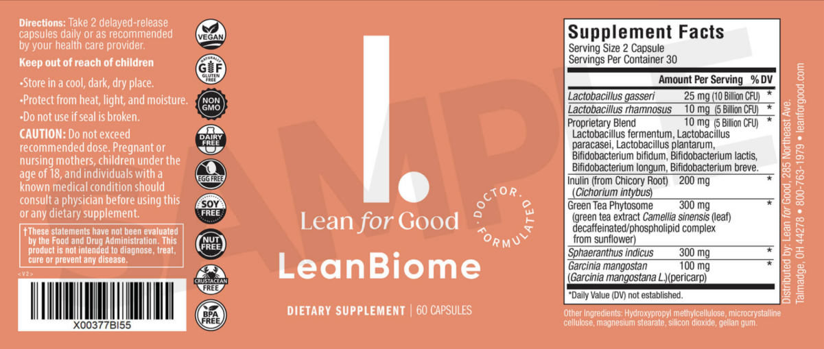 leanbiome supplement facts