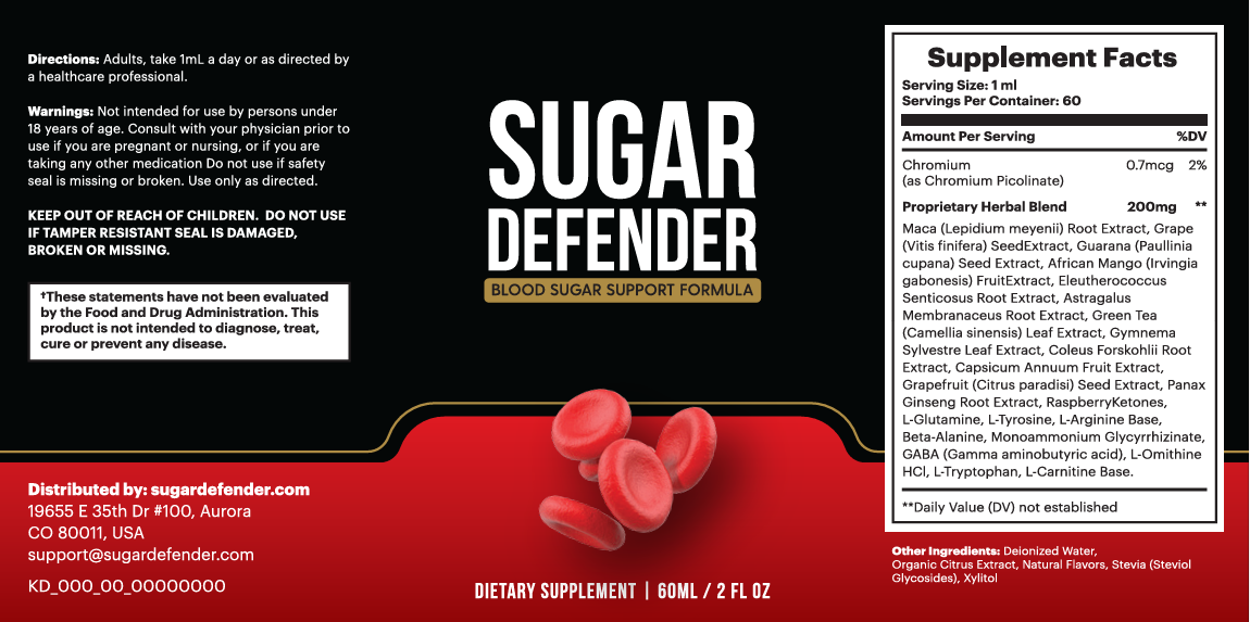 sugar defender supplement facts